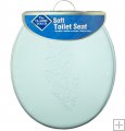 17" Embroidered Soft Toilet Seat - White