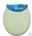 17" Embroidered Soft Toilet Seat - Beige