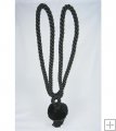 24" Pom Pom Tieback - Black