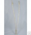 32" V-Tieback with Chainette Fringe Tassel - Cream